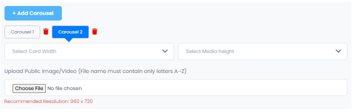 Authkey Dashboard- RCS Message Template Type: Add a Rich Card