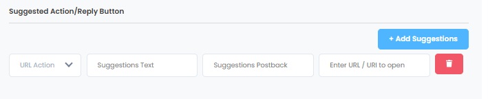RCS Template- add a URL Action Button