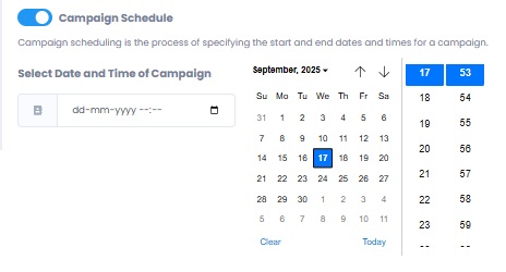 Authkey Dashboard-Send RCS Camapign- Schedule Campaign