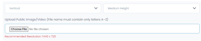 RCS Message Template Type: Rich Card Standalone- Upload Image