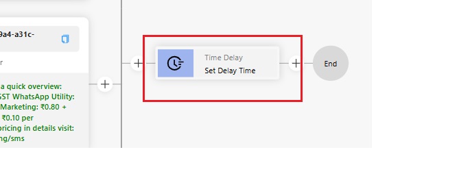 Authkey Chatbot builder: Add delay before next action