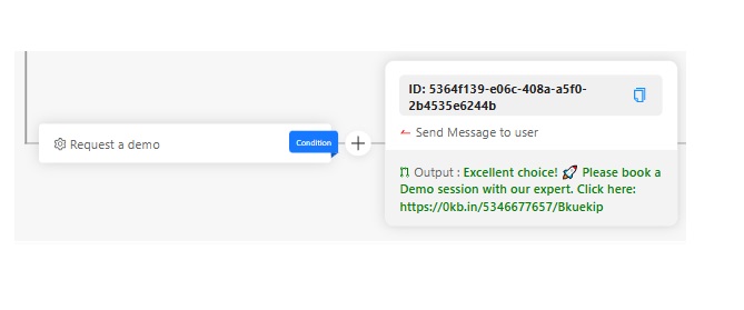 Authkey Chatbot builder: Send Action message on the click of Check pricing condition