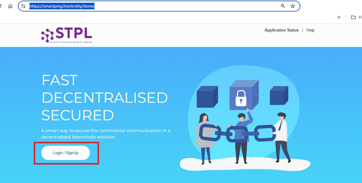 Image shows the Home page of Smartping DLT Portal | Smartping DLT Help Guide by Authkey