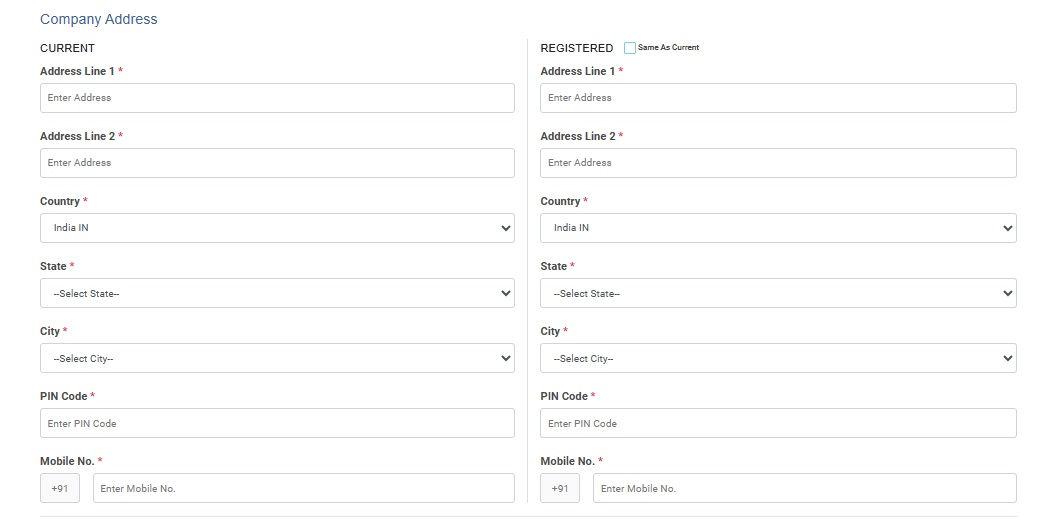 Image Shows Company Address details form | Smartping DLT Help Guide by Authkey