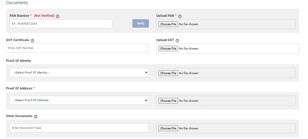 Image Shows Uploads of Documents required form | Smartping DLT Help Guide by Authkey