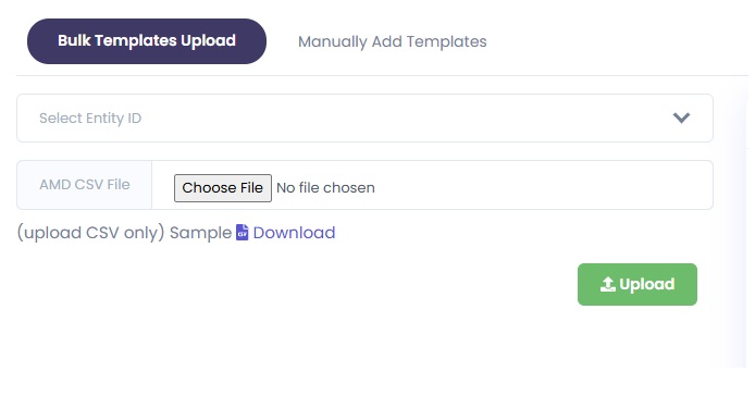 Image shows Bulk upload of SMS Template in Authkey Dashboard | DLT Support